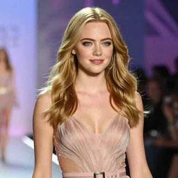 blonde Emma Stone on Victoria's Secret Fashion Show, tele photo,