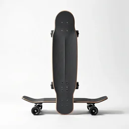 minimalist electric skateboard, studio product photography, isolated on a pure white background, centered, entire object in frame, sharp focus, soft studio lighting