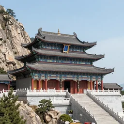 chinese buddhist temple on the side of a mountain by anato finnstark, by alena aenami, by john harris, by ross tran, by wlop, by andreas rocha