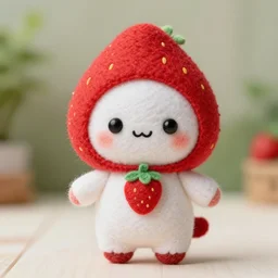 adorable strawberry critter felt doll