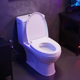 photo of an rgb gaming toilet