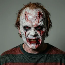 portrait of freddy krueger, hyperrealistic, bloody