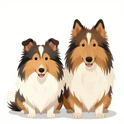 an illustration of a couple of shetland sheepdog in a style of the show bojack horseman, artstation