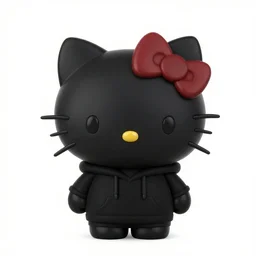 Profile Picture of black Hello Kitty in black hoodie, digital art, trending on artstation, 8k, hyperdetalied, high quality,