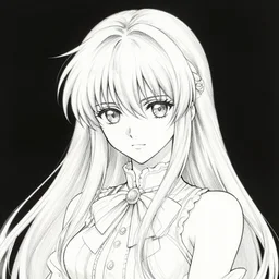 portrait of arcueid brunestud from tsukihime, detailed line art, beautiful, artstation