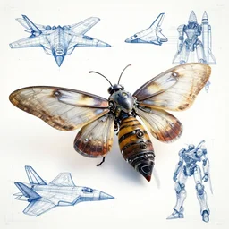 a cybernetic moth, orthographic views, blueprints, f 3 5 fighter, space shuttle, mecha, highly detailed, artstation, super realistic, unreal engine