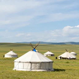 tai ethnic group traditional tent in battle field