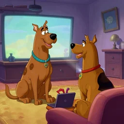 Scooby Doo watching a movie