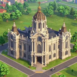 Screenshot of a baroque building from Cities: Skylines