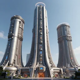 3 d sculpt of beveled architecture towers, massive pipeline with layered complex cyberpunk'scifi digital movie camera'' maschinen krieger'' power station'complex industrial military building facade, halo, star wars, ilm, star citizen halo, mass effect, high tech industrial, artstation unreal