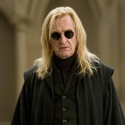 Movie still of Albus Dumbledore in Matrix with shades