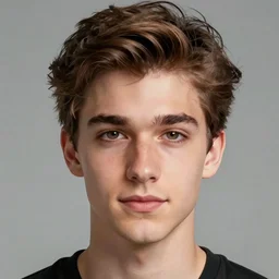 portrait of a young man with brown hair, digital art, detailed, saturated