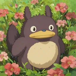 furr creature at the flower made by studio ghibli, detail, high quality n - 6