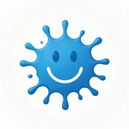 logo of a paint splash on a smiley face