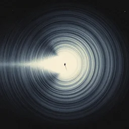 gravitational waves, spreading trough the universe. retro minimalist art by jean giraud.