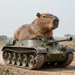 high resolution 4k Capybara, tank, weapon of war, D-day, invasion, Capybara tank hybrid