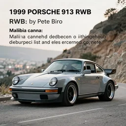 photograph, debadged, 1989 PORSCHE 911, RWB, by Pete Biro, press release, cinematic, malibu canyon, 8k, depth of field, bokeh. debadged ,
