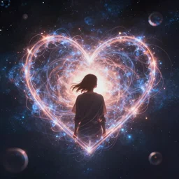 the emotion love spreading throughout the universe, futuristic