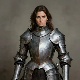 a portrait of a female knight, by boris vallejo