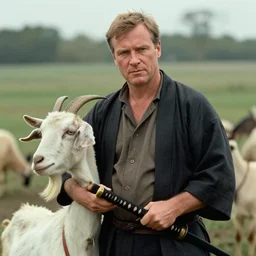 eric zemmour as a goat keeper circa 1 9 6 0, katana, cine still, movie still, 8 k