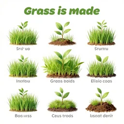 infographic showing how grass is made