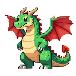 dragon, retro, artstation, pixel art