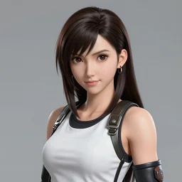 face, shoulders and body concept art of tifa lockhart, trending on artstation