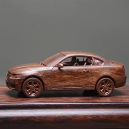 a car carved out of ebony