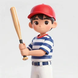 a young boy wearing a horizontal striped shirt and a red baseball cap, holding a baseball bat, digital painting, artstation, concept art, sharp focus, octane render, illustration, art by ayami kojima, apex legends character,