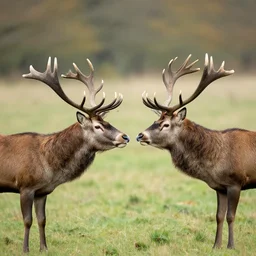 two magnificent stags lock horns, high resolution nature photograph, national geographic