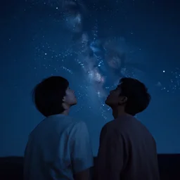 looking longingly into the night sky, waiting for first contact,