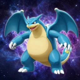 of a matte painting of the pokemon blastoise, cosmic background, holographic