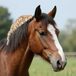 horse but it's head is replaced with a cat