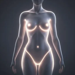 3 d neon art of a womens body, extremely detailed