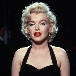 high resolution, detailed photograph of Marylin Monroe as Trinity in the movie Matrix