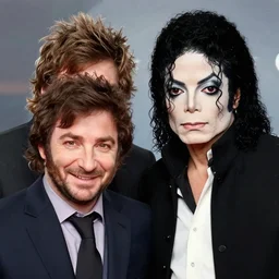 Javier Milei with Michael Jackson face
