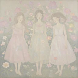 breathtaking delicate detailed concept art painting pattern blend of flowers and girls, by hsiao - ron cheng, bizarre compositions, exquisite detail, pastel colors, 8 k