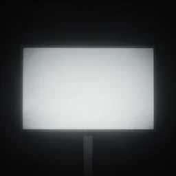 a photo of a blank sign at night, fog, pitch black, spooky found footage