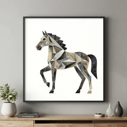horse geometric wall art