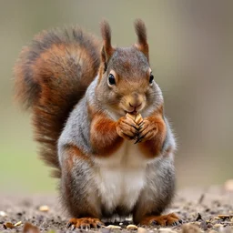 squirrel, obese, with the face of walter white, eating nuts,