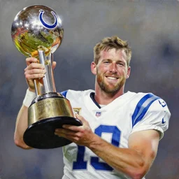 facial portrait, colts qb matt ryan lifting the lombardi trophy, oil on canvas by william sydney mount, trending on artstation