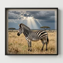 a little zebra buys an artwork
