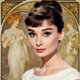 photography of audrey hepburn, deep focus,, intricate, elegant, highly detailed, digital painting, artstation, concept art, matte, sharp focus, illustration, art by artgerm and greg rutkowski and alphonse mucha