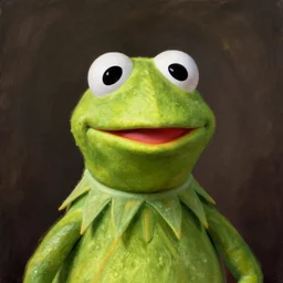 portrait of jordan petersen as kermit the frog