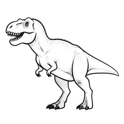 tyrannosaurus rex walking around, symmetrical, accurate, simple clean black lines, black and white, white background and fill, coloring book, comic book, graphic art, line art, vector art, by martina matteucci, pavel shvedov, peter lundqvist, diane ramic, christina kritkou, artstation