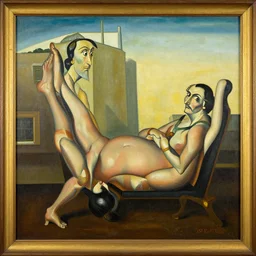 “ a painting by salvador dali titled ‘ modern society ’ ”