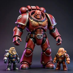 hyperrealistic rendering, flesh monster doom space marine by art of skinner and richard corben and jeff easley, product photography, action figure, sofubi, studio lighting, colored gels
