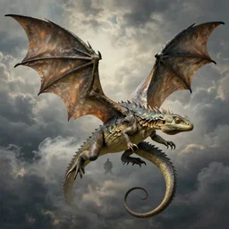lizard portrait, hudson river school, dragon, large wings, dinosaur, creature storm clouds, feathers, d & d, fantasy, greg rutkowski, alphonse mucha, high quality, realistic, elegant
