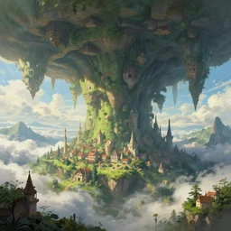 bytopia planescape huge cave ceiling clouds made of green earth towns, villages castles, buildings inverted upsidedown mountain artstation high fantasy illustration sharp focus sunlit vista painted by ruan jia raymond swanland lawrence alma tadema zdzislaw beksinski norman rockwell tom lovell alex malveda greg staples
