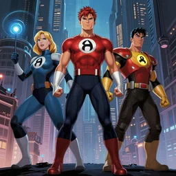 fantastic four and teen titans by j. b. monge, trending on artstation, character art, character painting, fantasy illustration